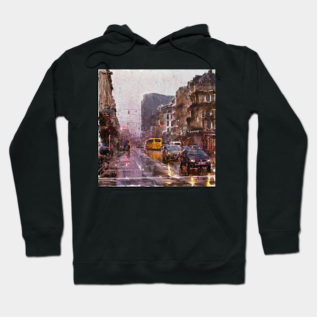 Rainy Day Traffic Hoodie by Marian Voicu